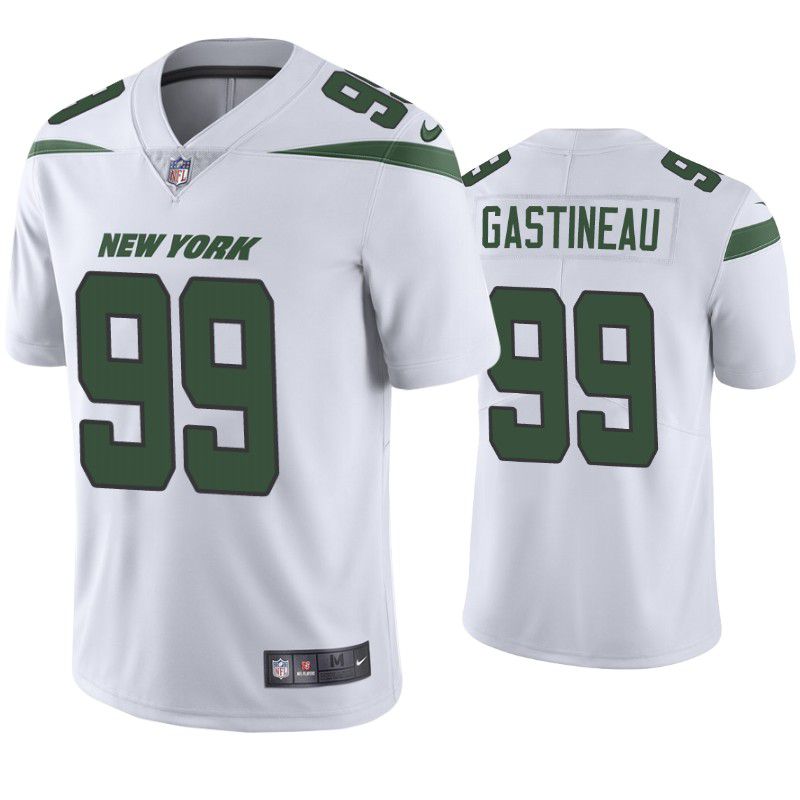 Men New York Jets 99 Mark Gastineau Nike White Vapor Limited NFL Jersey